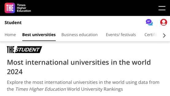 THE最新发布全球国际化大学排名2024，三所英国大学冲进前五！